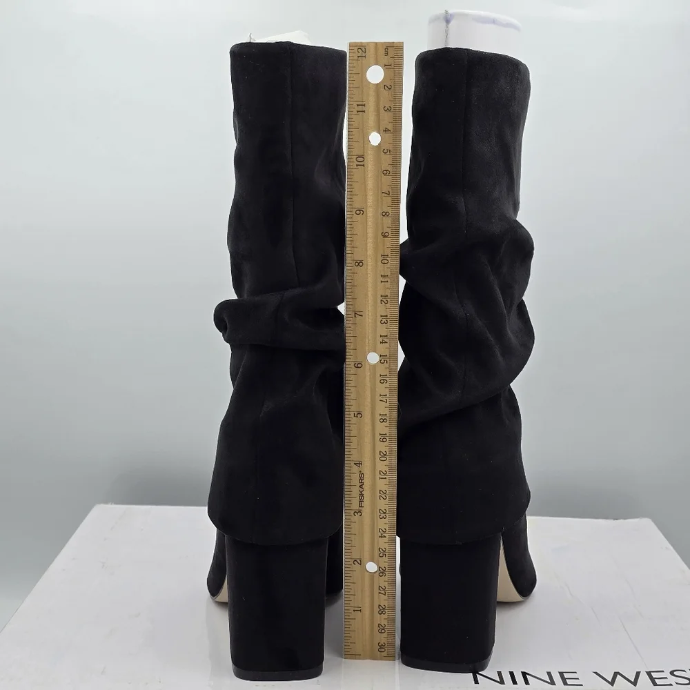 NIB Nine West Francis2 Fold Over Cuff Mid Calf Block Heel Dress Boots, Women's 5 - Picture 6 of 16